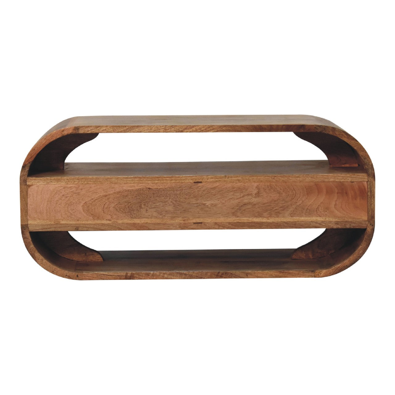 Curved Edge Media Unit with 2 Drawers