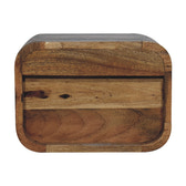 Oak-ish Floating Open Curve Bedside Table | Wall-Mounted