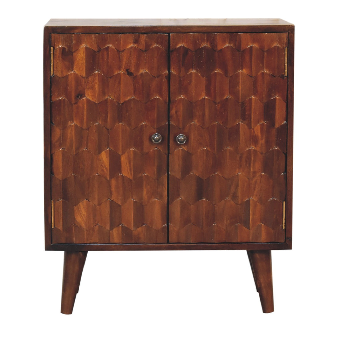 Chestnut Pineapple Carved Chest of Drawers | Hand-Carved