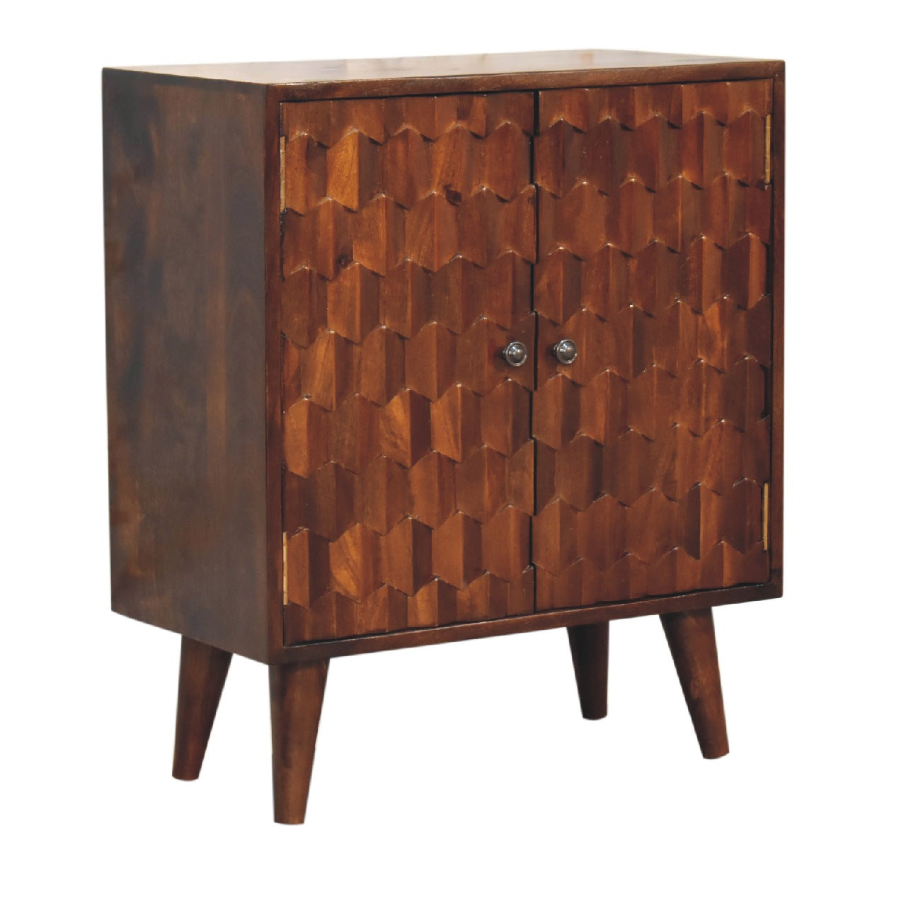 Chestnut Pineapple Carved Chest of Drawers | Hand-Carved
