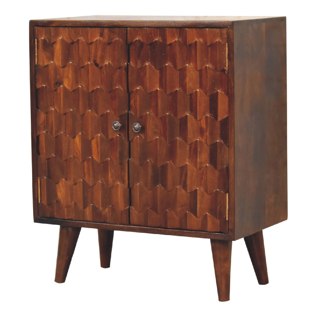 Chestnut Pineapple Carved Chest of Drawers | Hand-Carved