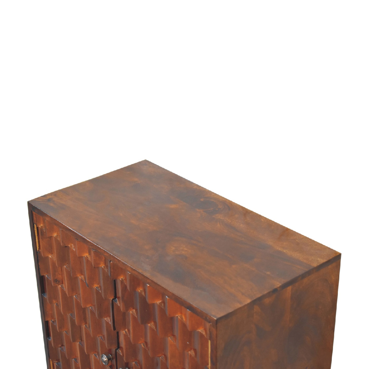 Chestnut Pineapple Carved Chest of Drawers | Hand-Carved