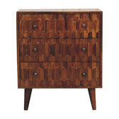 Chestnut Pineapple Carved Chest of Drawers | Hand-Carved