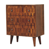 Chestnut Pineapple Carved Chest of Drawers | Hand-Carved