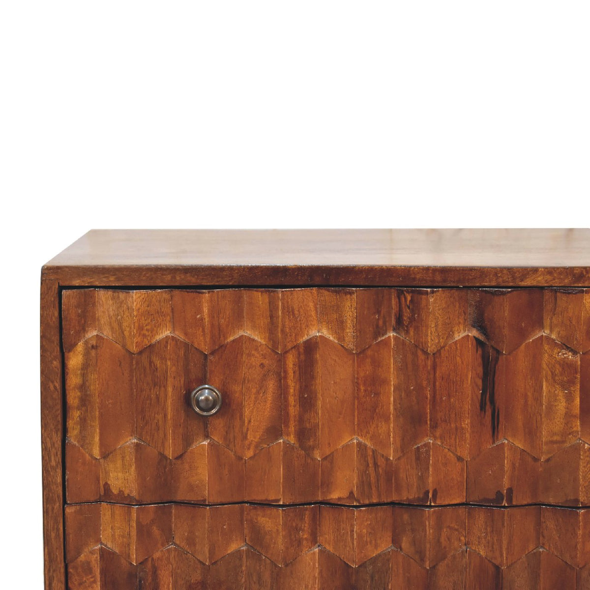 Chestnut Pineapple Carved Chest of Drawers | Hand-Carved