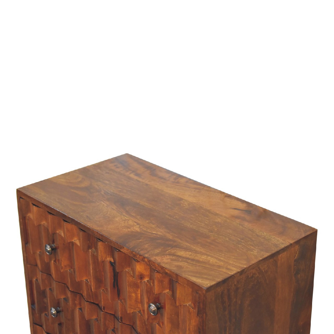 Chestnut Pineapple Carved Chest of Drawers | Hand-Carved