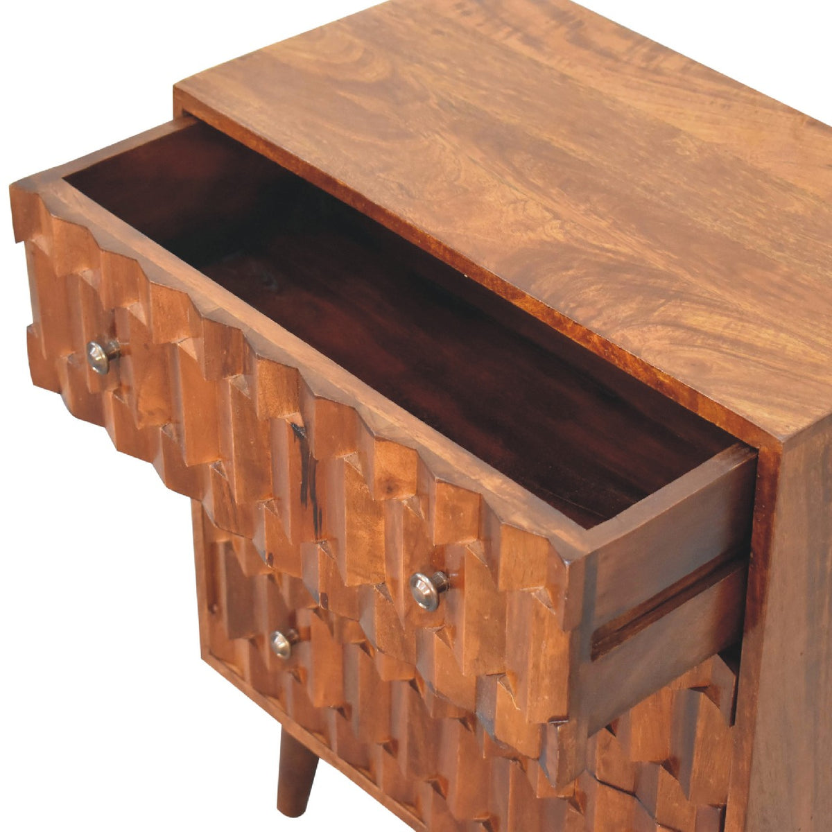 Chestnut Pineapple Carved Chest of Drawers | Hand-Carved