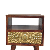 Eden Mini Bedside Table | Chestnut Solid Mango Wood Open Shelf