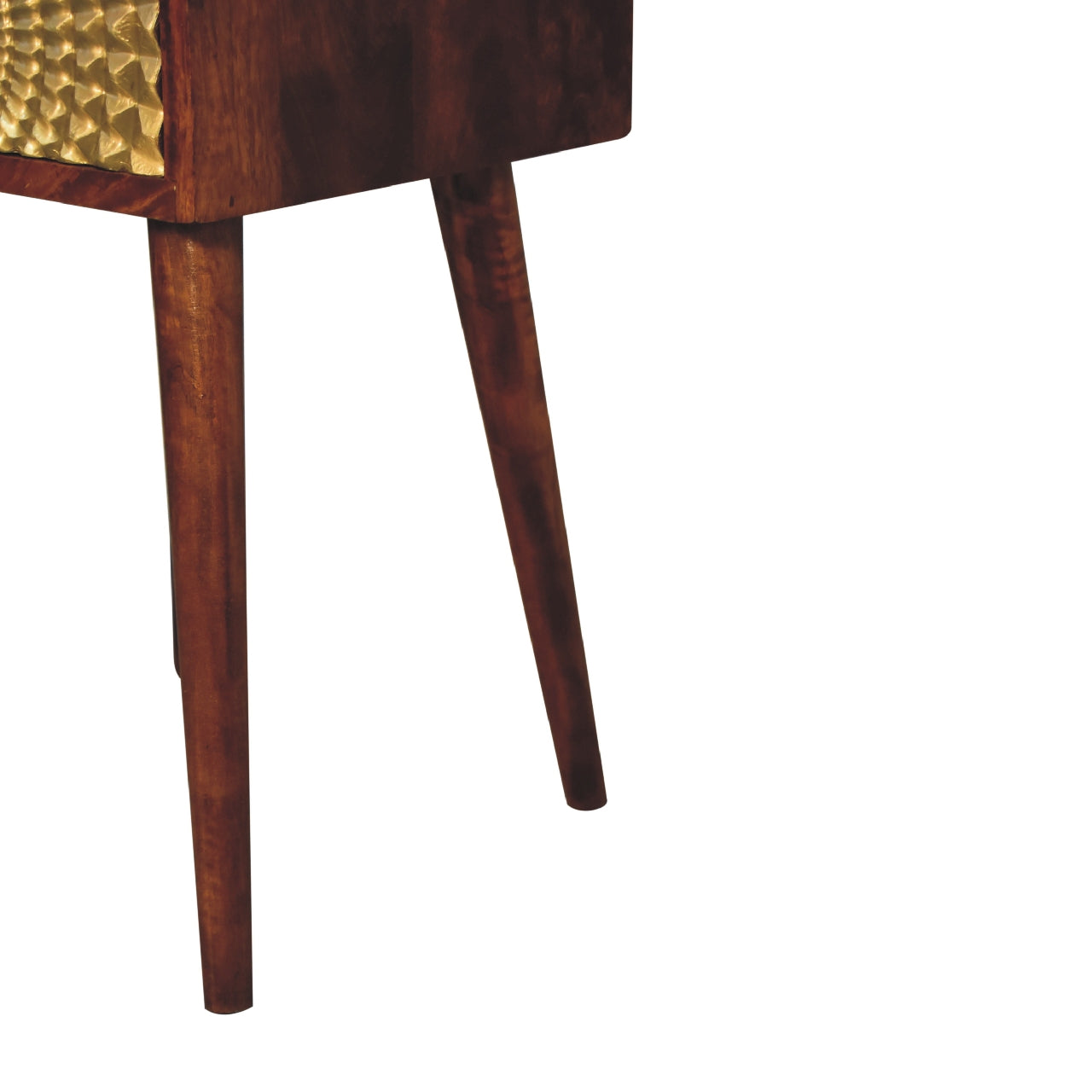 Eden Mini Bedside Table | Chestnut Solid Mango Wood Open Shelf