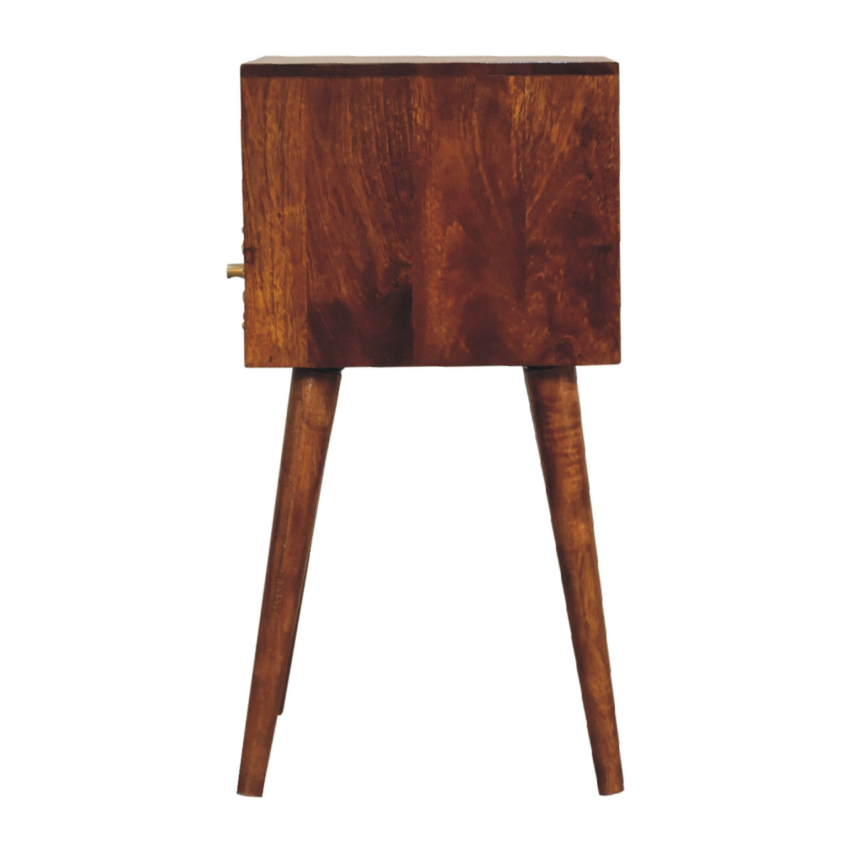Eden Mini Bedside Table | Chestnut Solid Mango Wood Open Shelf