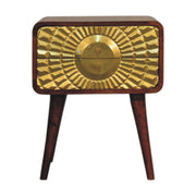 Eden Curved Bedside Table | Chestnut Solid Mango Wood