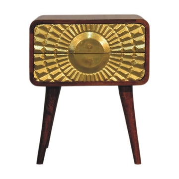 Eden Curved Bedside Table | Chestnut Solid Mango Wood