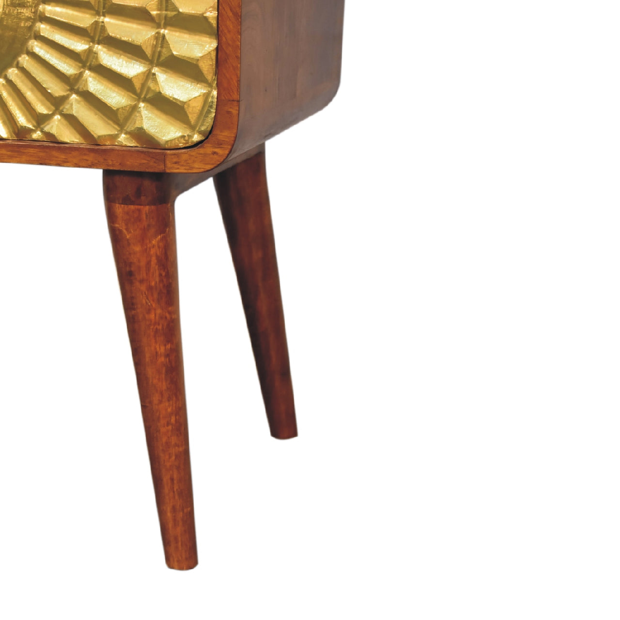 Eden Curved Bedside Table | Chestnut Solid Mango Wood