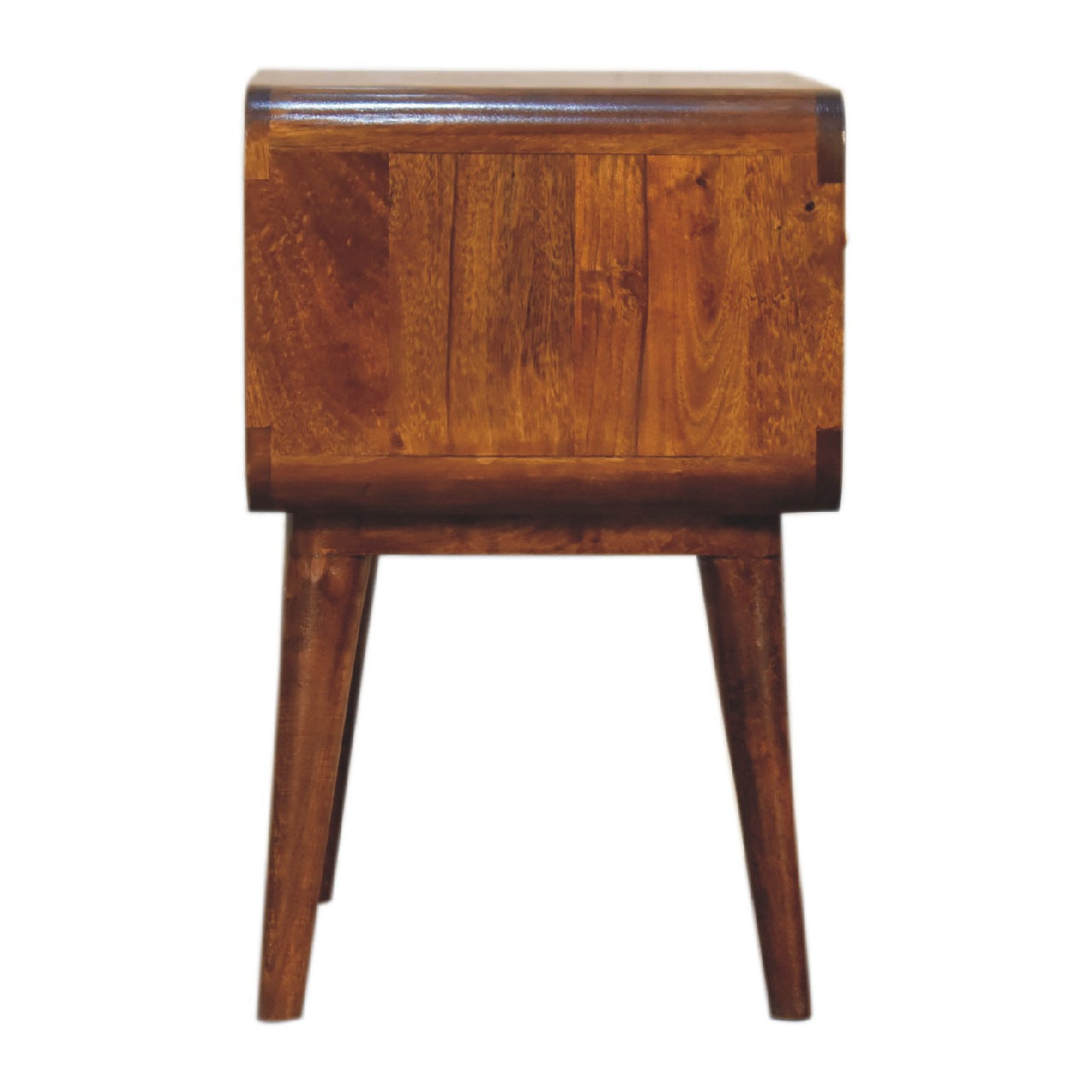 Eden Curved Bedside Table | Chestnut Solid Mango Wood