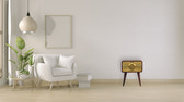 Eden Curved Bedside Table | Chestnut Solid Mango Wood