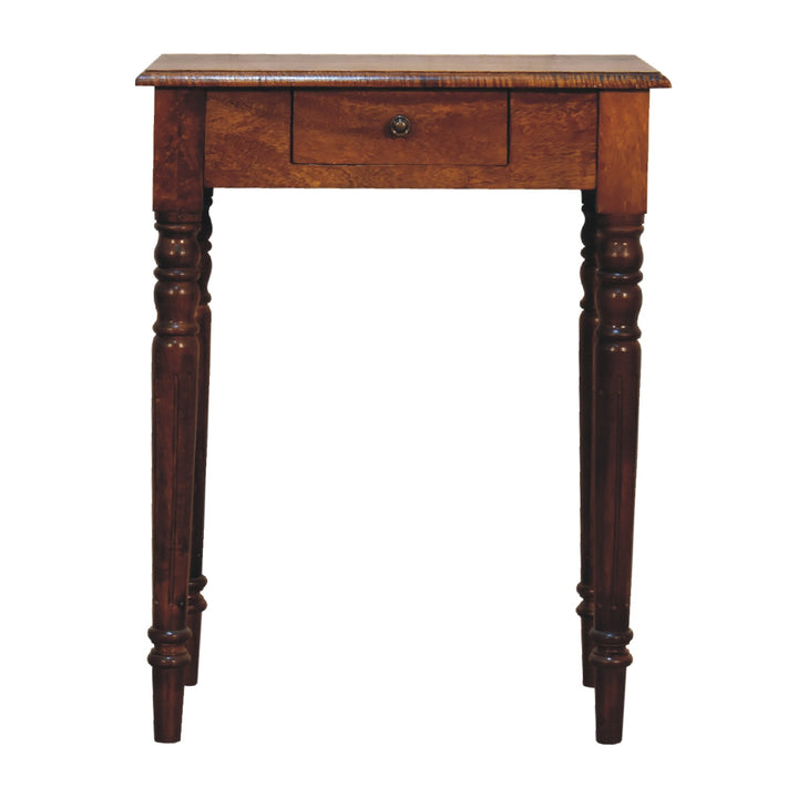 Chestnut Turned Leg Writing Desk | Hand-Carved