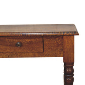 Chestnut Turned Leg Writing Desk | Hand-Carved