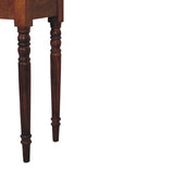 Chestnut Turned Leg Writing Desk | Hand-Carved