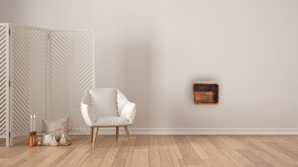 Oak-ish Floating Open Bedside Table | Wall-Mounted