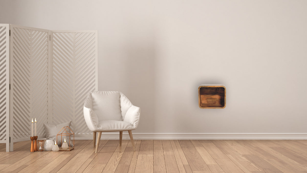 Oak-ish Floating Open Bedside Table | Wall-Mounted