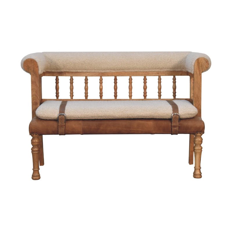 Strapped Hallway Bench | Oak Mango Wood