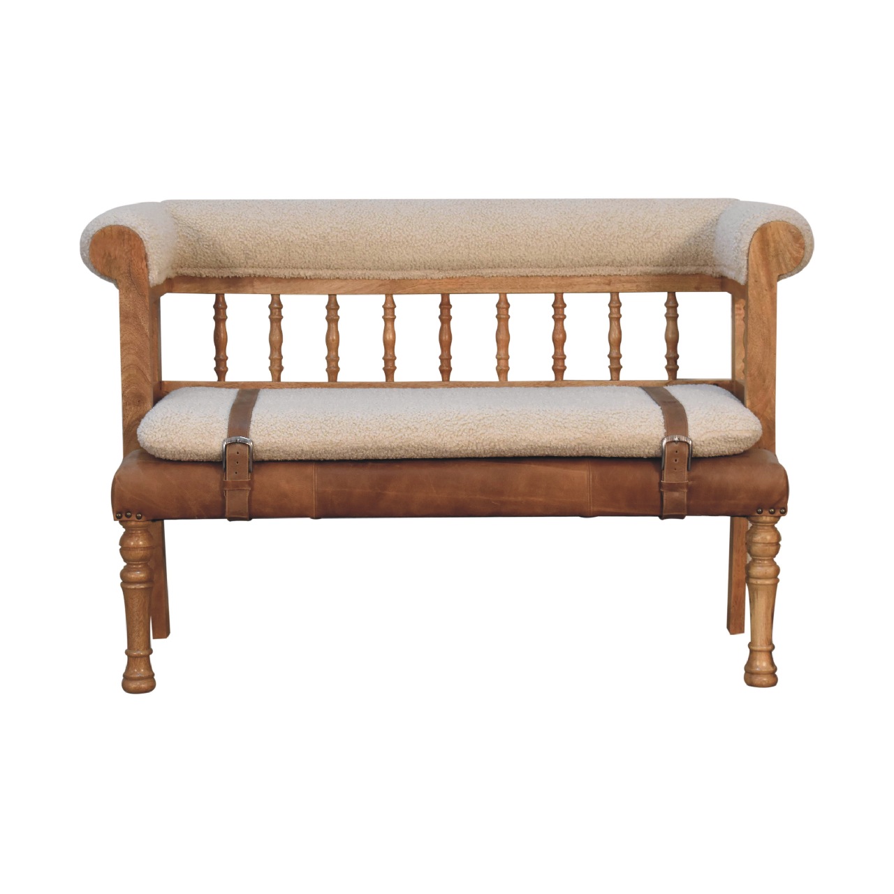 Strapped Hallway Bench | Oak Mango Wood