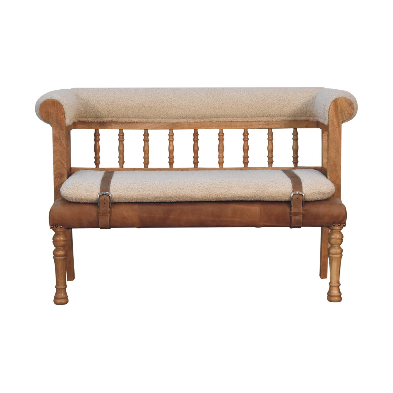 Strapped Hallway Bench | Oak Mango Wood