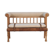 Strapped Hallway Bench | Oak Mango Wood