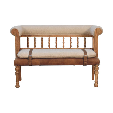 Strapped Hallway Bench | Oak Mango Wood