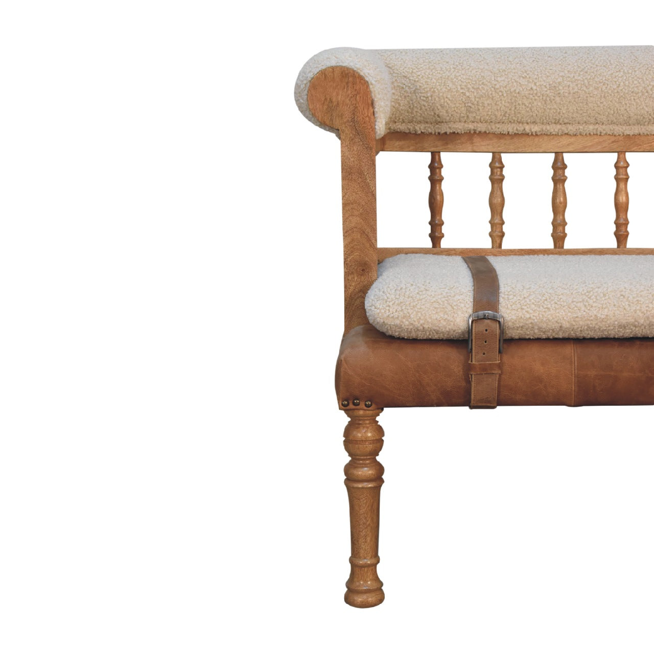Strapped Hallway Bench | Oak Mango Wood
