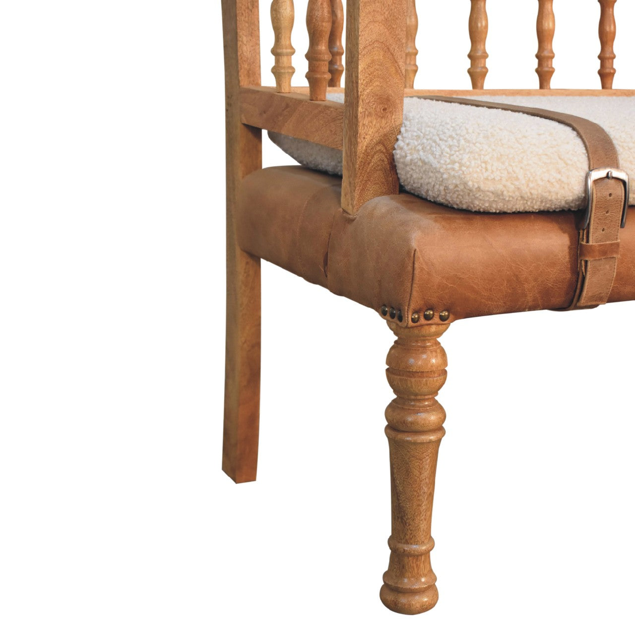 Strapped Hallway Bench | Oak Mango Wood