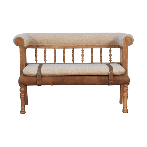 Strapped Hallway Bench | Oak Mango Wood