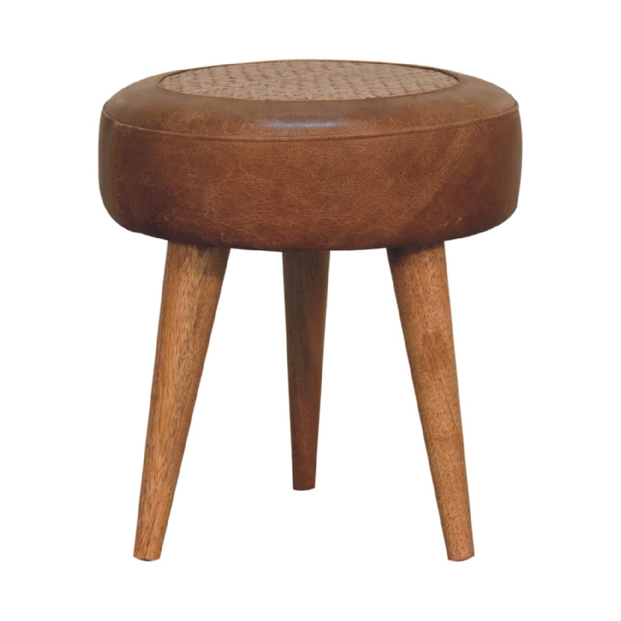 Seagrass Buffalo Footstool | Buffalo Leather