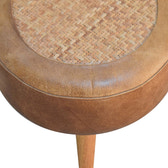 Seagrass Buffalo Footstool | Buffalo Leather