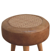 Seagrass Buffalo Footstool | Buffalo Leather