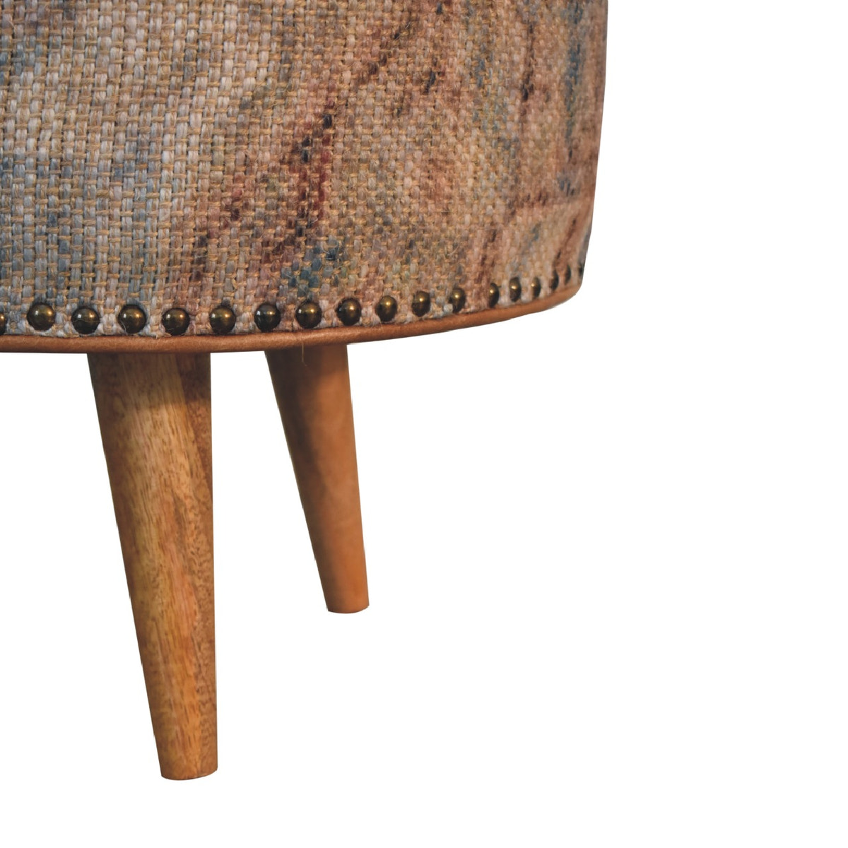 Haven Durrie Round Footstool | Buffalo Leather