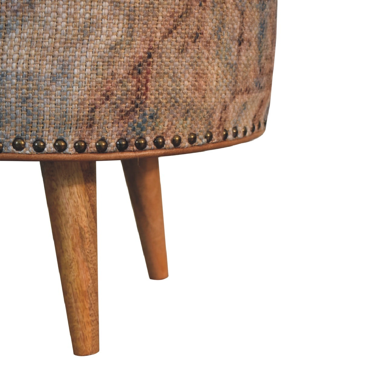 Haven Durrie Round Footstool | Buffalo Leather