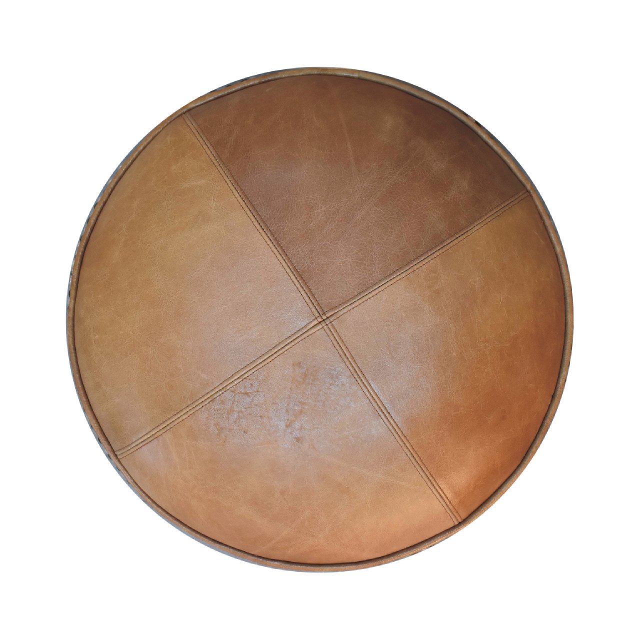 Haven Durrie Round Footstool | Buffalo Leather