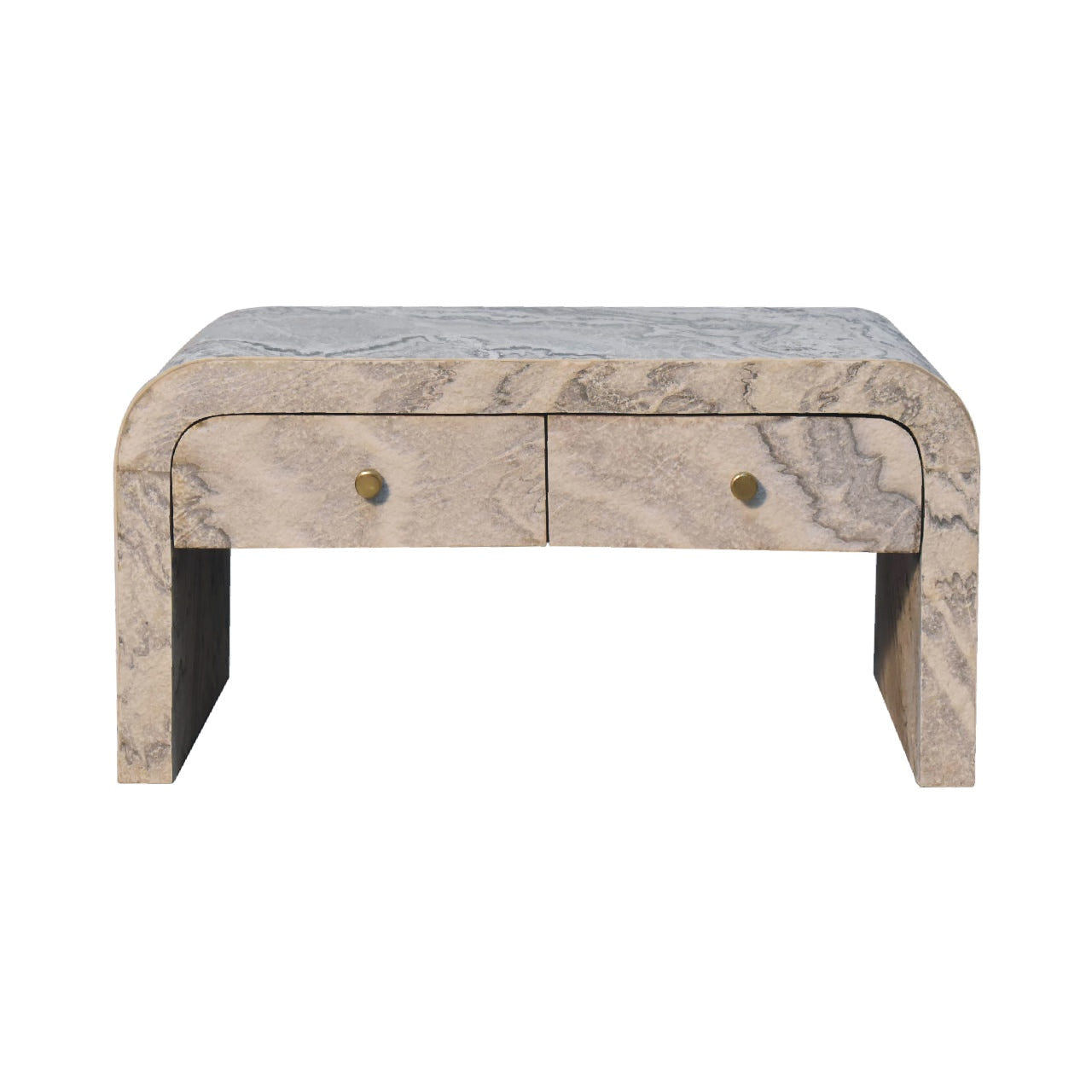 Nouveau Coffee Table | Marble-Effect Solid Mango Wood
