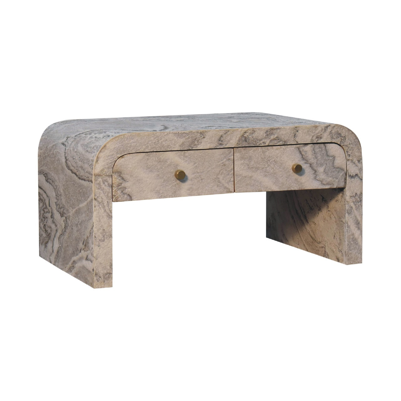 Nouveau Coffee Table | Marble-Effect Solid Mango Wood