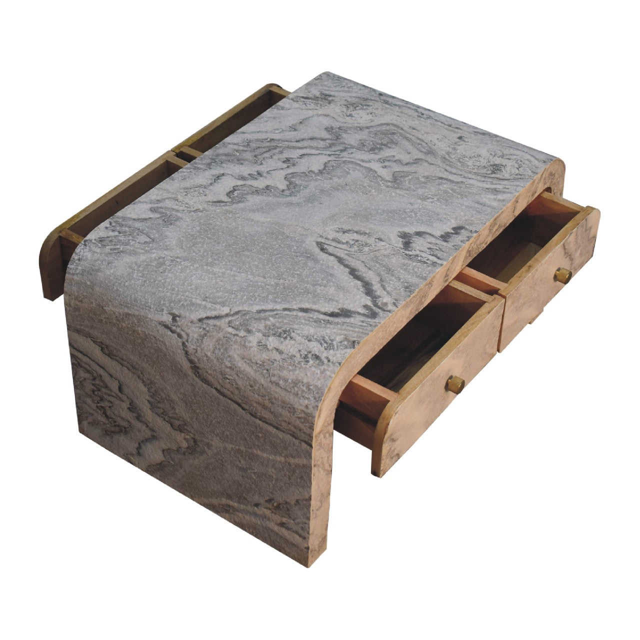 Nouveau Coffee Table | Marble-Effect Solid Mango Wood