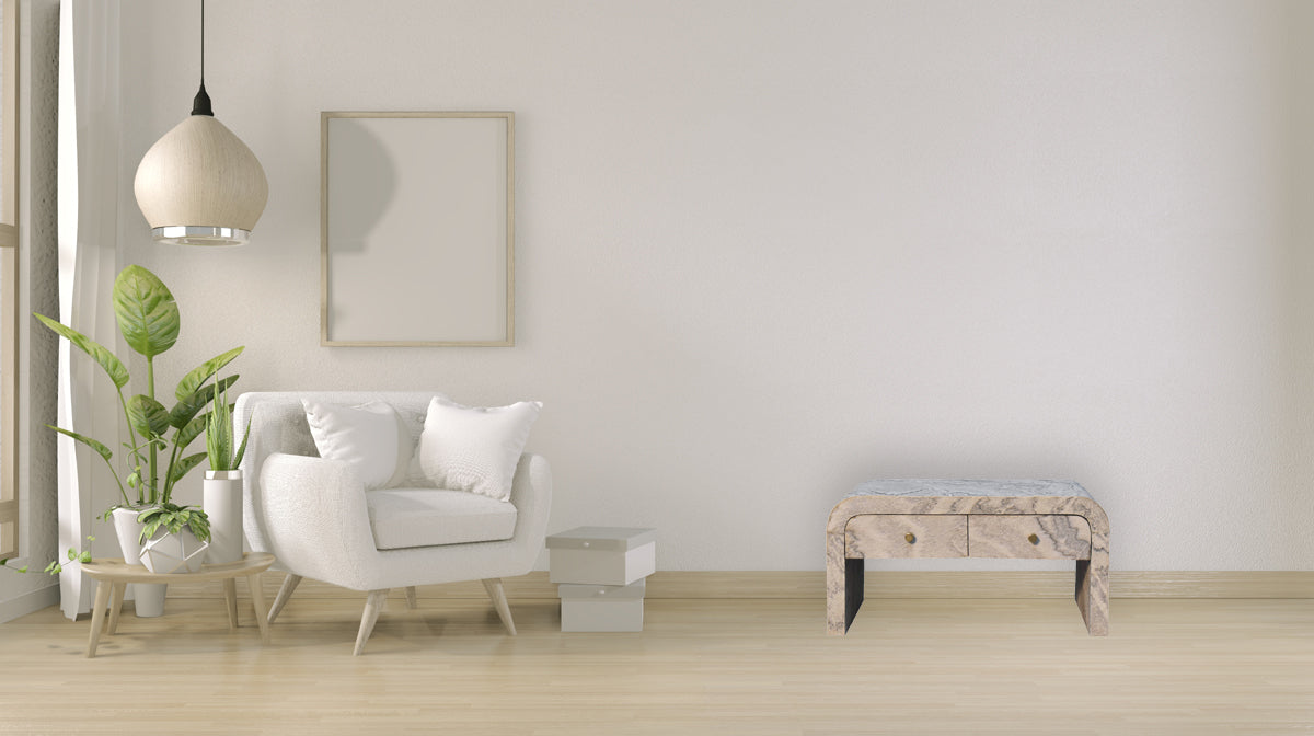 Nouveau Coffee Table | Marble-Effect Solid Mango Wood