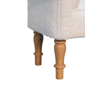 White Boucle Bedroom Bench