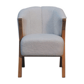 White Boucle Minimalistic Chair