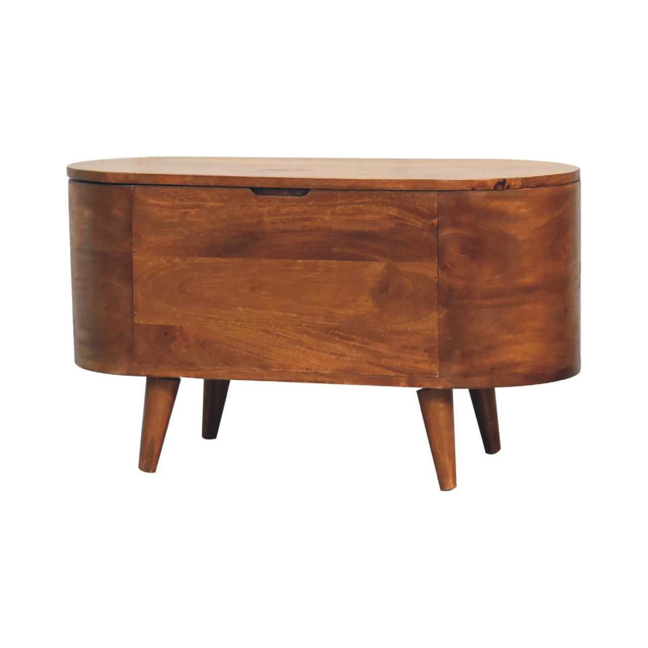 Chestnut Rounded Lid up Blanket Box Storage Bench