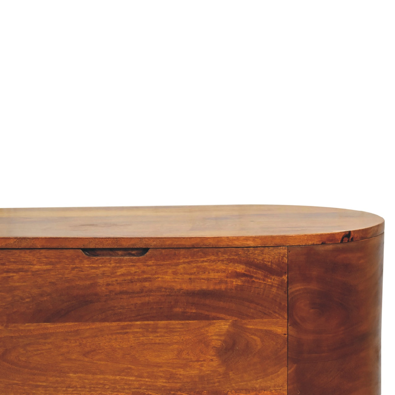 Chestnut Rounded Lid up Blanket Box Storage Bench