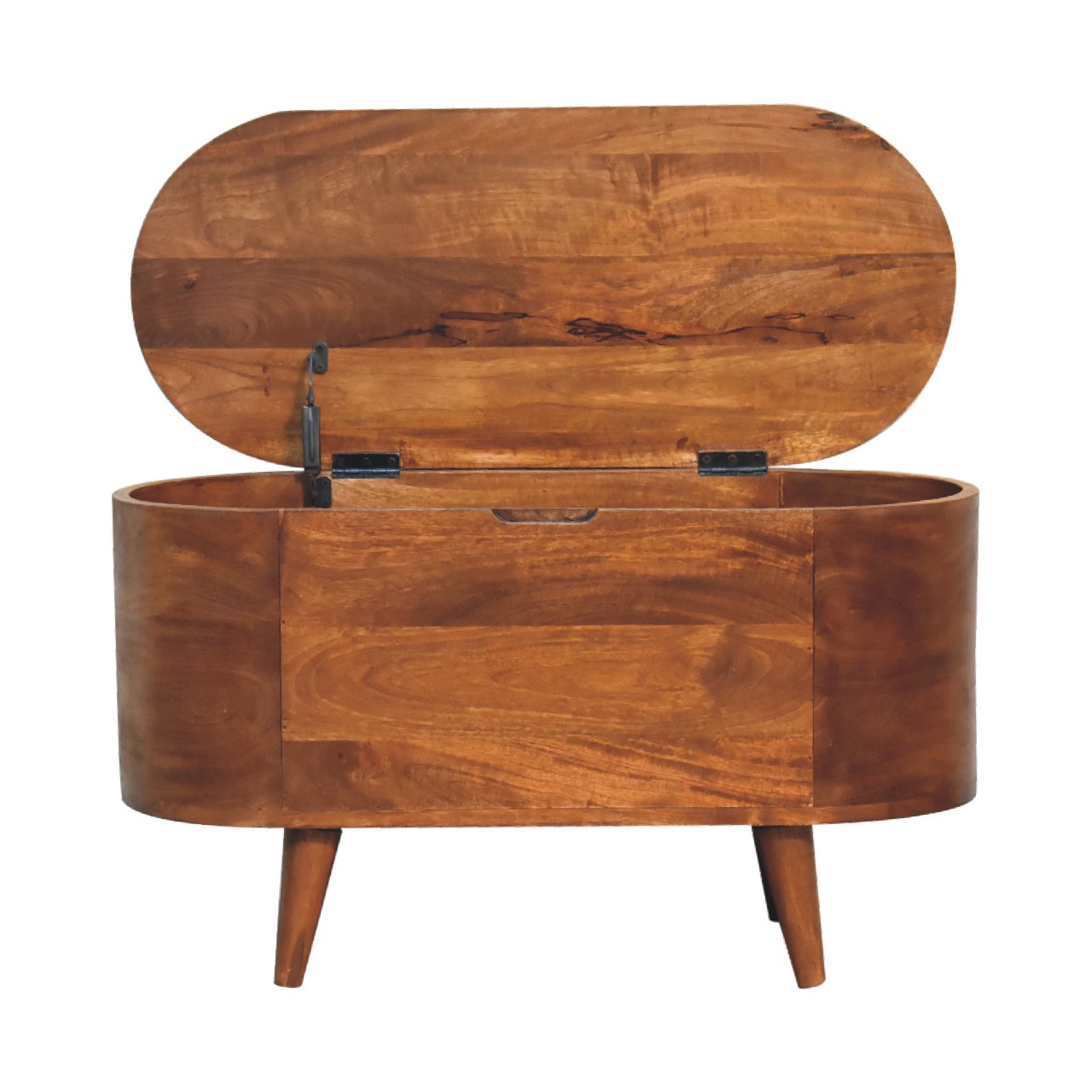 Chestnut Rounded Lid up Blanket Box Storage Bench