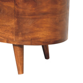 Chestnut Rounded Lid up Blanket Box Storage Bench
