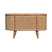 Larrisa Rounded Lid up Blanket Box Storage Bench | Oak Solid Mango Wood