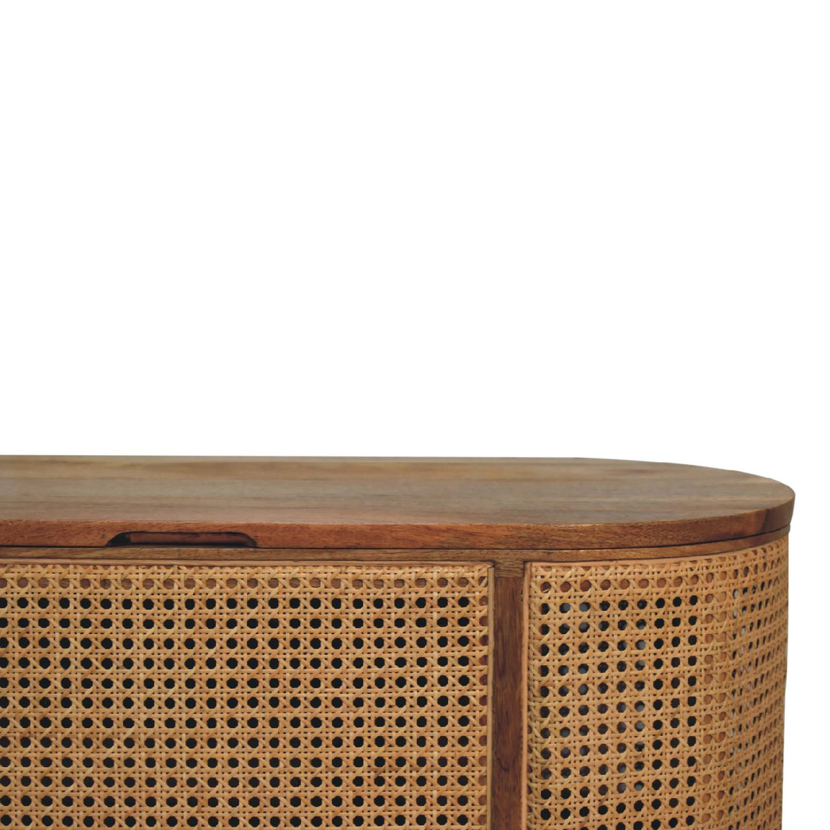 Larrisa Rounded Lid up Blanket Box Storage Bench | Oak Solid Mango Wood